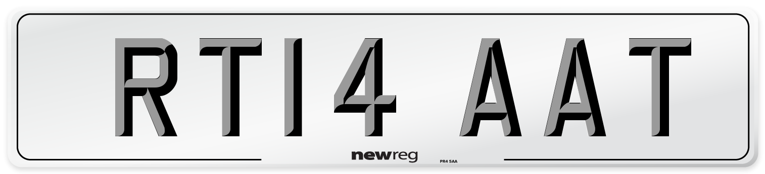 RT14 AAT Number Plate from New Reg